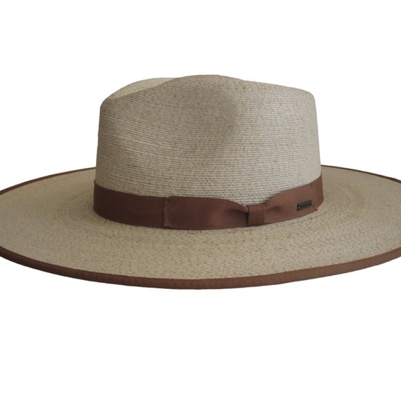 Unisex Brixton Tan and Brown Wide Brim Hat. New Without Tag. - Picture 2 of 8